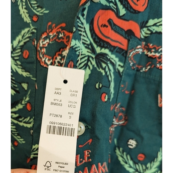 🆕 J. Crew Christmas Mele Kakikimaka Long Sleeve Button Down Shirt Size Small - Picture 5 of 6